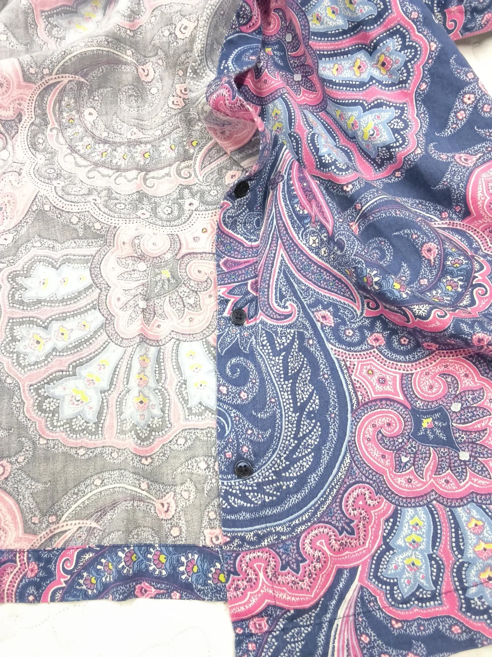 Lauren Ralph Lauren Pink & Navy Paisley Cotton Button-Front - Picture 7 of 7